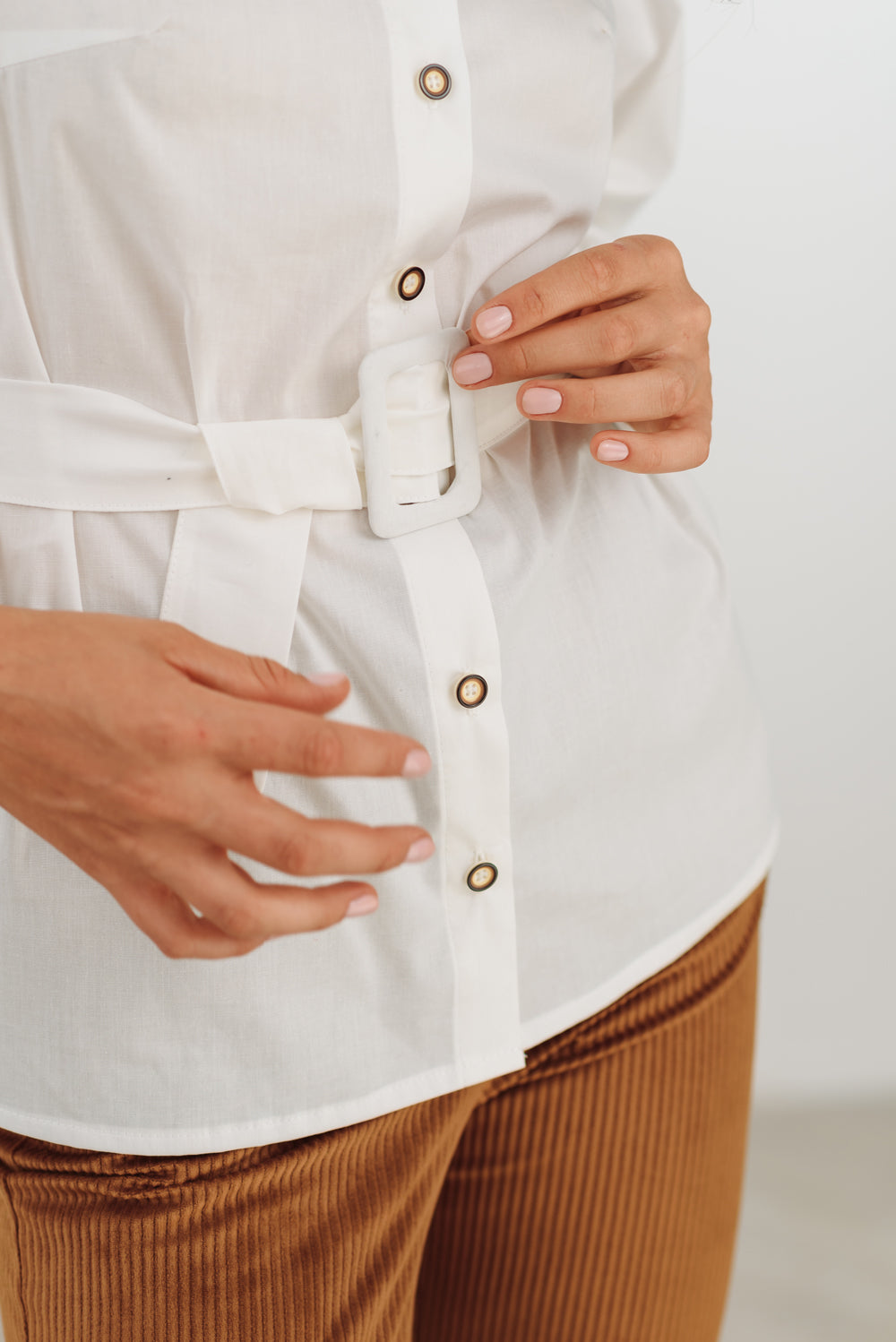 Chemise blanche avec ceinture AZURI