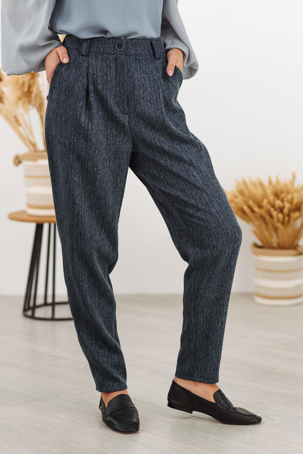Pantalon gris à pinces AZURI
